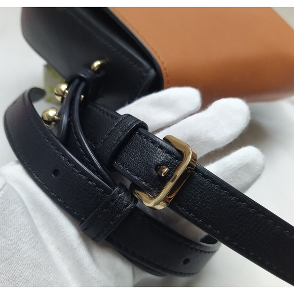 Marc Jacobs Mini Rider Colorblock Brown Leather Saddle Crossbody Bag - Picture 6 of 16